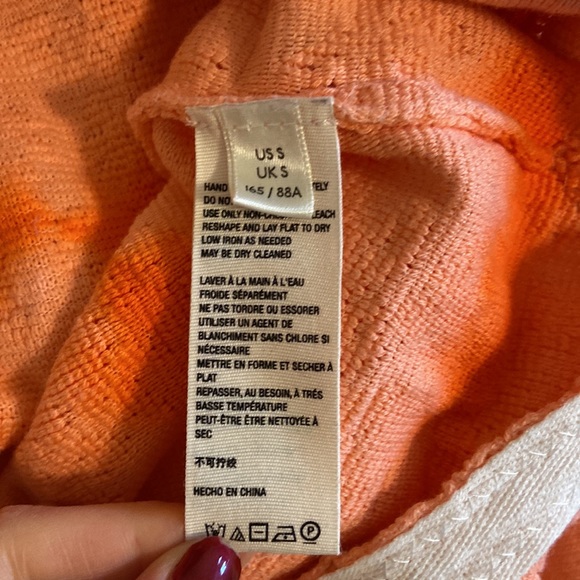 NWOT - Free People Orange Polo Sweater Button size Small - Picture 7 of 7